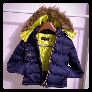 BABYPHAT neon and navy blue Bomber Jacket size S